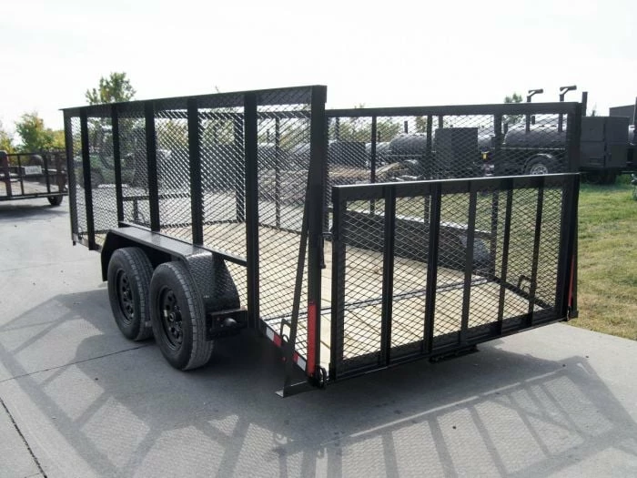 SLE Utility Trailers 6.4x14 4ft Mesh Sides Tandem Dovetail Utility Trailer - Image 5