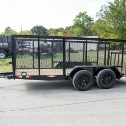 SLE Utility Trailers 6.4x16 Dovetail Utility Trailer With 4ft Mesh Side (2) 3,500lb Axles
