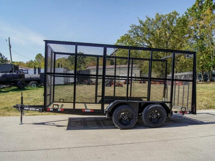 SLE Utility Trailers 6.4' X 14' Tandem Axle Straight Utility Trailer - Mesh 6' Sides - Image 2