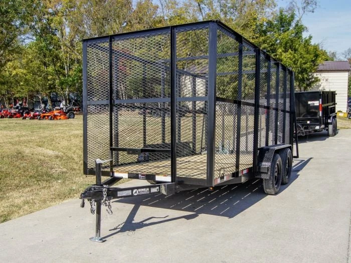 SLE Utility Trailers 6.4' X 14' Tandem Axle Straight Utility Trailer - Mesh 6' Sides - Image 3