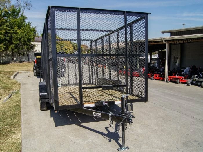 SLE Utility Trailers 6.4' X 14' Tandem Axle Straight Utility Trailer - Mesh 6' Sides - Image 4