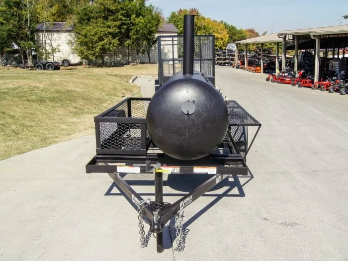SLE Equipment BBQ Smoker 300 Gallon Trailer Pull Behind With Wood Cage - Image 3