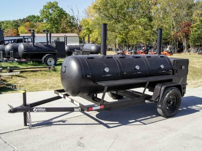 SLE Equipment BBQ Smoker 300 Gallon Trailer Pull Behind With Wood Cage