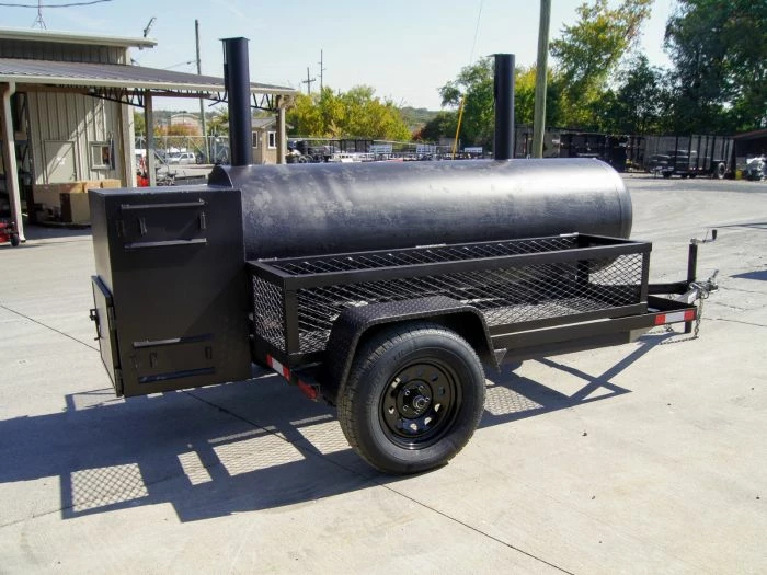 SLE Equipment BBQ Smoker 300 Gallon Trailer Pull Behind With Wood Cage - Image 5