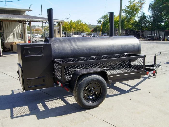 SLE Equipment BBQ Smoker 300 Gallon Trailer Pull Behind With Wood Cage - Image 6