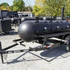 SLE Concessions BBQ Smoker 330 Gallon Trailer Pull Behind With Wood Cage