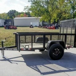SLE Utility Trailers 5x8 Straight Deck Utility Trailer With 2ft Mesh Side 3500lb Axle