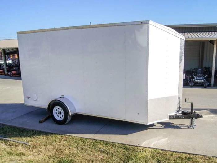 SLE Enclosed Trailers 6x14 White Slant Top V-Nose Enclosed Trailer 3,500lb Axle - Image 3