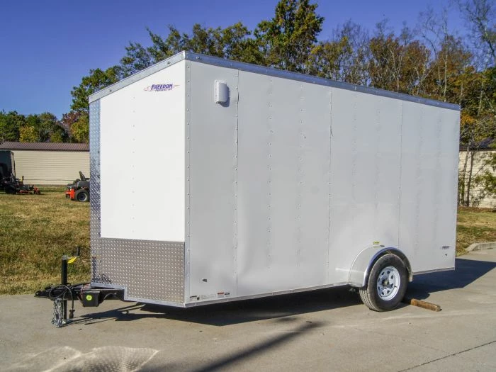 SLE Enclosed Trailers 6x14 White Slant Top V-Nose Enclosed Trailer 3,500lb Axle