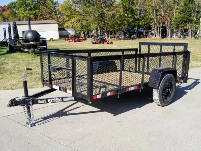 SLE Utility Trailers 5x10 Dovetail Utility Trailer With 2ft Mesh Sides 3500lb Axle