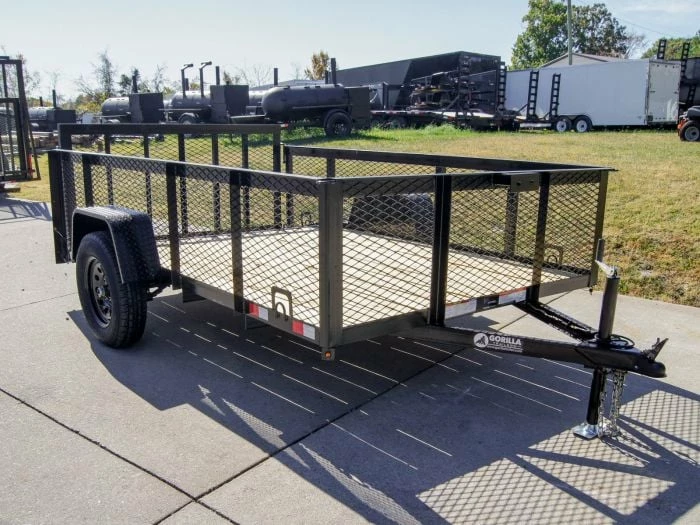 SLE Utility Trailers 6.4x10 Dovetail Utility Trailer With 2ft Mesh Sides 3,500lb Axle