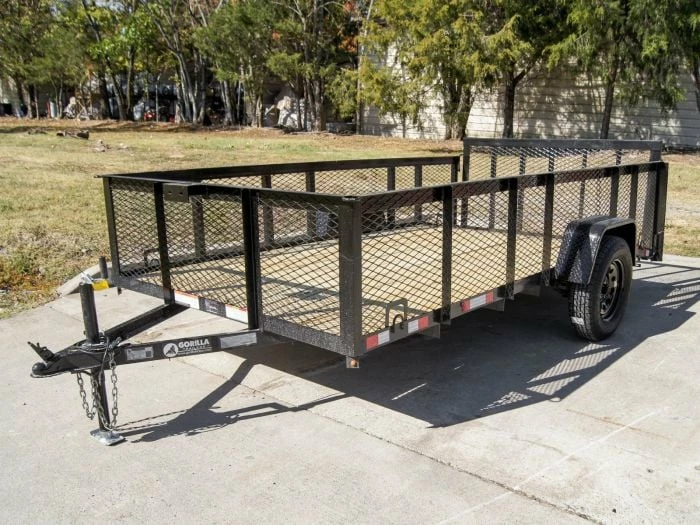 SLE Utility Trailers 6.4x12 Dovetail Utility Trailer 2ft Mesh Side 3,500lb Axle