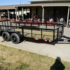 SLE Utility Trailers 6.4x16 Tandem Dovetail Utility Trailer With 2ft Mesh Sides