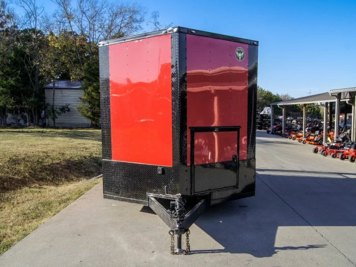 SLE Concessions 8.5x16 Red Elite Porch Concession Food Trailer With Blackout Pkg - Image 2