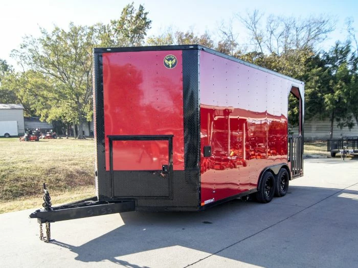 SLE Concessions 8.5x16 Red Elite Porch Concession Food Trailer With Blackout Pkg - Image 3