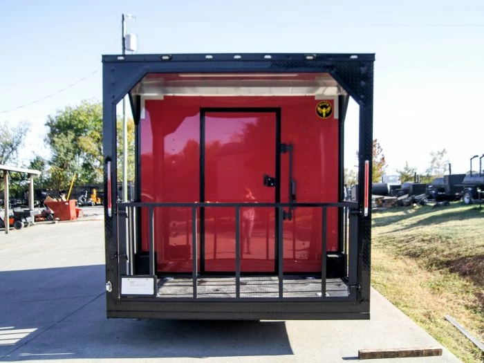 SLE Concessions 8.5x16 Red Elite Porch Concession Food Trailer With Blackout Pkg - Image 6
