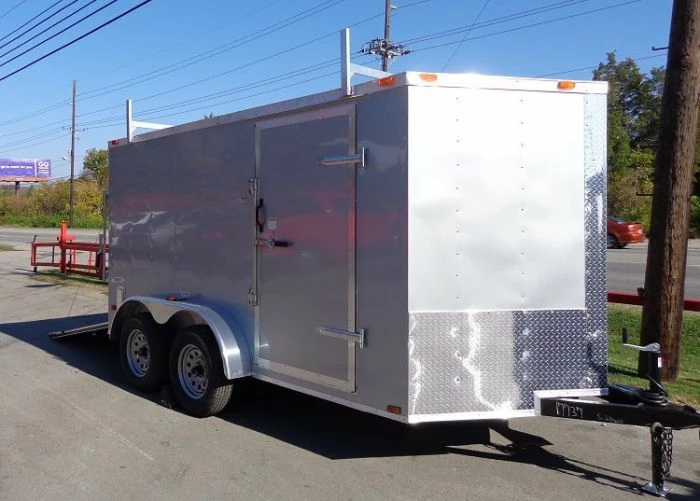 SLE Enclosed Trailers Enclosed Trailer 7'x12' Silver - ATV Cargo Construction Hauler Storage - Image 4