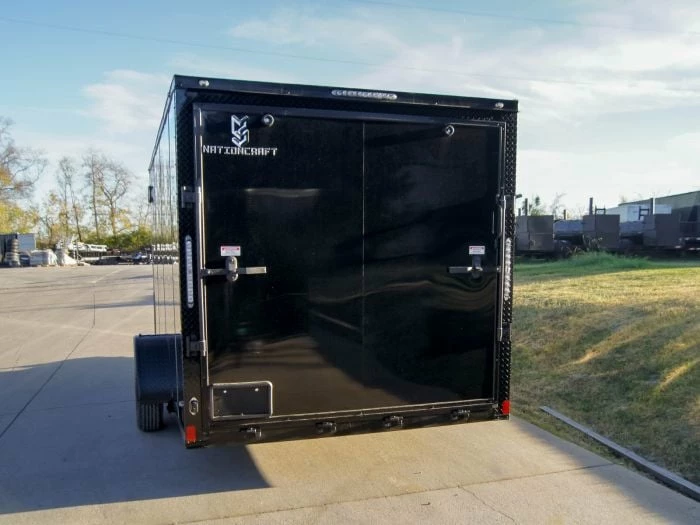 SLE Enclosed Trailers 7x14 Enclosed Trailer Black V-Nose Blackout Package 3,500lb Axle Storage - Image 4