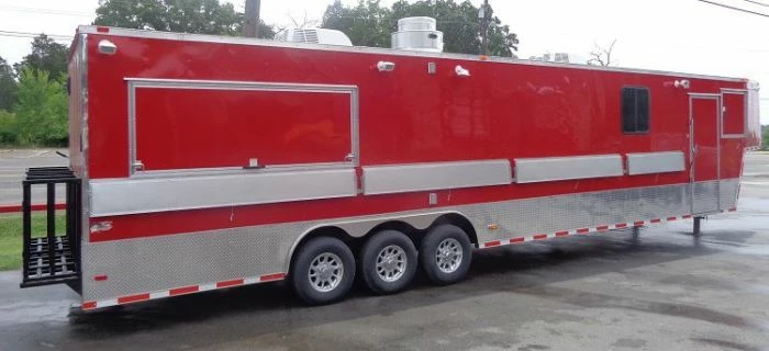 SLE Concessions Concession Trailer 8.5'x44' Gooseneck Catering Vending Red - Image 2