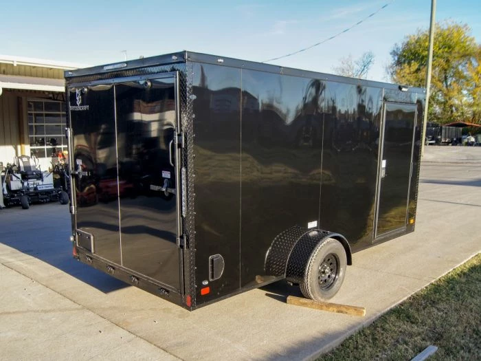SLE Enclosed Trailers 7x14 Enclosed Trailer Black V-Nose Blackout Package 3,500lb Axle Storage - Image 5