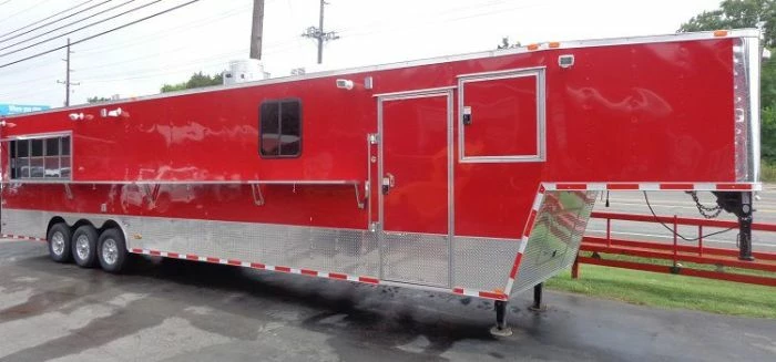SLE Concessions Concession Trailer 8.5'x44' Gooseneck Catering Vending Red - Image 4