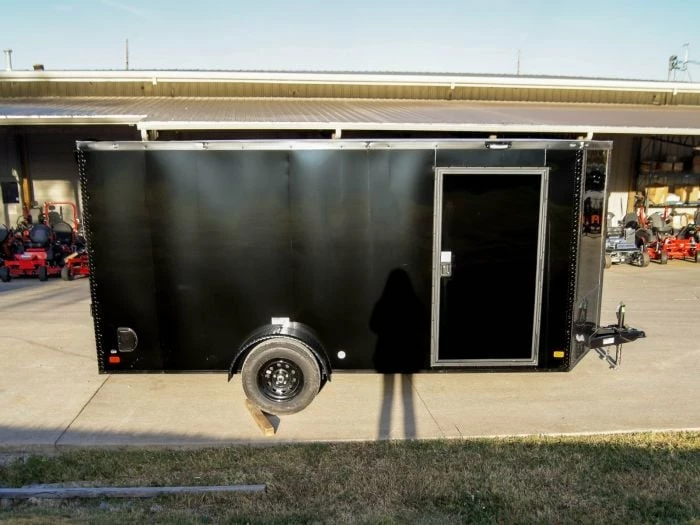 SLE Enclosed Trailers 7x14 Enclosed Trailer Black V-Nose Blackout Package 3,500lb Axle Storage - Image 6