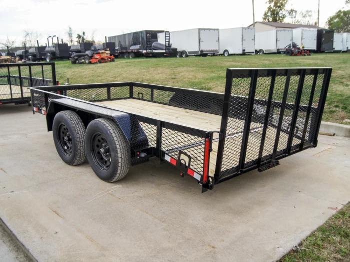 SLE Utility Trailers 6.4x12 Dovetail Utility Trailer With 1ft Mesh Sides (2) 3,500lb Axles - Image 3