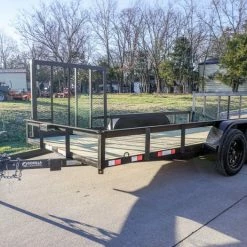 SLE Utility Trailers 7' X 14' Tandem Axle Dovetail Utility Trailer With Side Gate