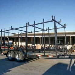 SLE Utility Trailers 6.4 X 16 Straight Deck Tandem Axle Utility Trailer W/ 6ft Ladder Racks