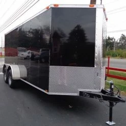 SLE Enclosed Trailers Enclosed Trailer 6'x16' Black - V-Nose Cargo Equipment Car ATV Storage