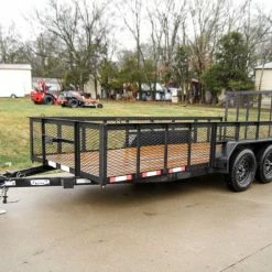 SLE Utility Trailers 6.4x16 Straight Deck Utility Trailer With 2ft Mesh Sides Tall Gate