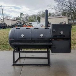 Steam Boat Smokers BBQ Smoker 250 Gallon Reverse Flow Patio BBQ Cooker Grill Box