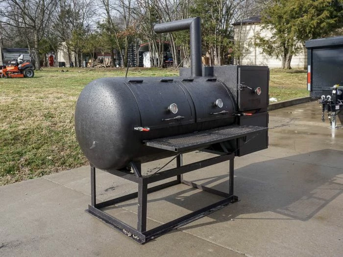 Steam Boat Smokers BBQ Smoker 250 Gallon Reverse Flow Patio BBQ Cooker Grill Box - Image 2