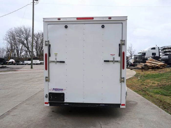 SLE Enclosed Trailers 6'x12' White Enclosed V-Nose Trailer With Diamond Plate Floor Storage - Image 6
