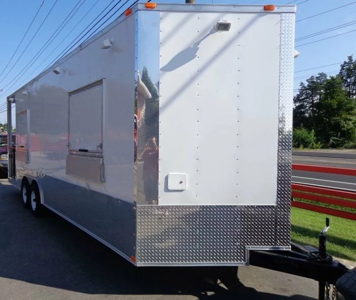 SLE Concessions Concession Trailer 8.5' X 24' White Enclosed Custom Smoker BBQ Vending - Image 5