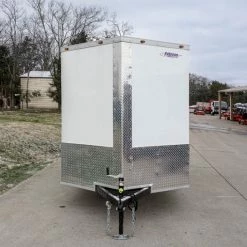 SLE Enclosed Trailers Enclosed Trailer 6'x12' White - V-Nose 3,500 Lb. Axle Storage