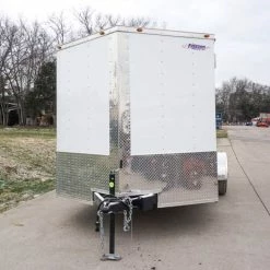 SLE Enclosed Trailers Enclosed Trailer 7x12 Single Axle 3500lbs V-Nose W/ Ramp Storage