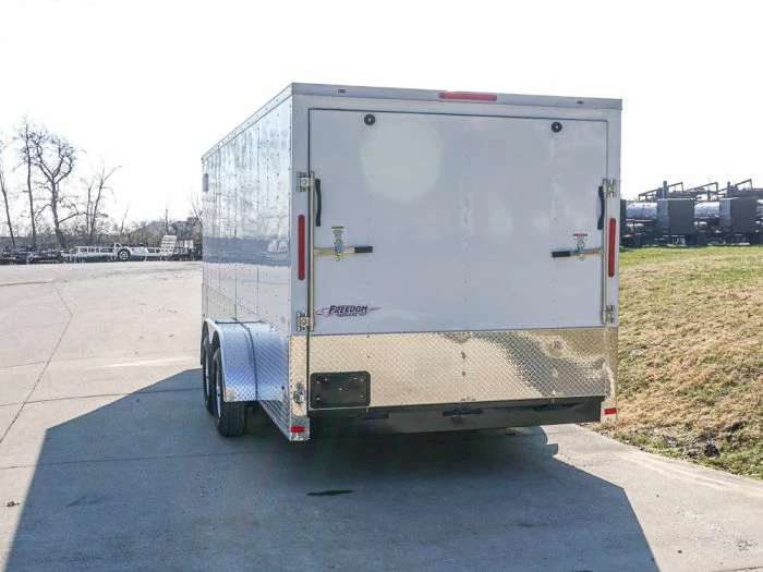 SLE Enclosed Trailers Enclosed Trailer Custom 7'x18' White Tandem Axle With Ramp And E-Tracks Storage - Image 5