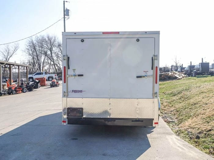SLE Enclosed Trailers Enclosed Trailer Custom 7'x18' White Tandem Axle With Ramp And E-Tracks Storage - Image 6