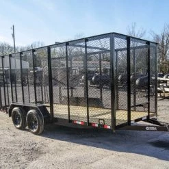 SLE Utility Trailers 6.4x16 Straight Deck Utility Trailer 6ft Mesh Sides (2) 3,500lb Axles