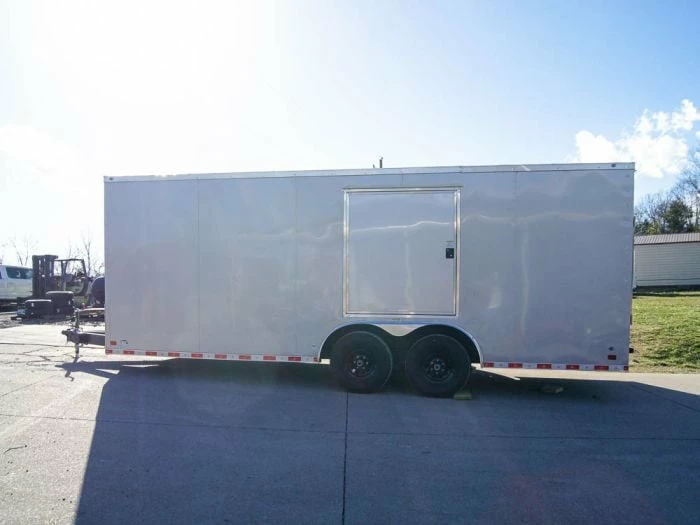 SLE Enclosed Trailers 8.5x20 Silver V-Nose Slant Top Enclosed Trailer (2) 5200lb Axles - Image 4