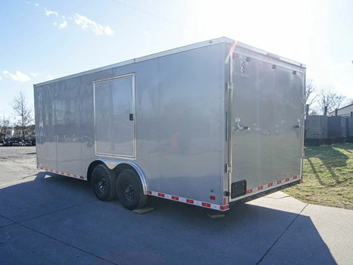 SLE Enclosed Trailers 8.5x20 Silver V-Nose Slant Top Enclosed Trailer (2) 5200lb Axles - Image 5