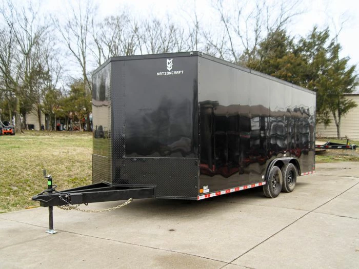 SLE Enclosed Trailers 8.5x18 Black V-Nose Enclosed Trailer With Blackout Package (2) 3,500lb Axles