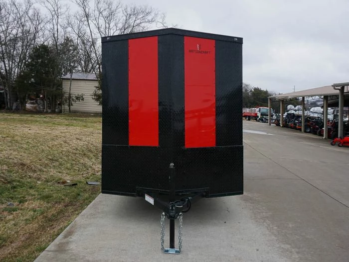 SLE Enclosed Trailers 6x12 Enclosed Trailer Red V-Nose Blackout Package 3,500lb Axle Storage - Image 2
