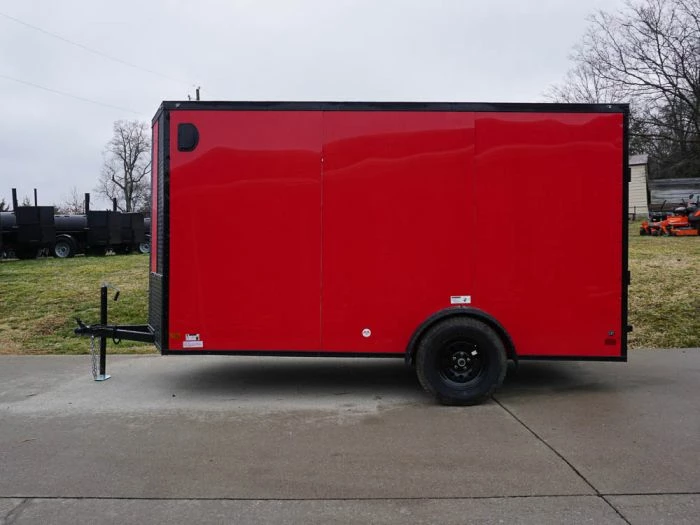 SLE Enclosed Trailers 6x12 Enclosed Trailer Red V-Nose Blackout Package 3,500lb Axle Storage - Image 4