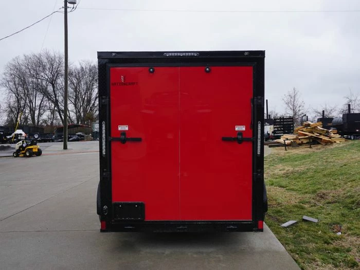 SLE Enclosed Trailers 6x12 Enclosed Trailer Red V-Nose Blackout Package 3,500lb Axle Storage - Image 6