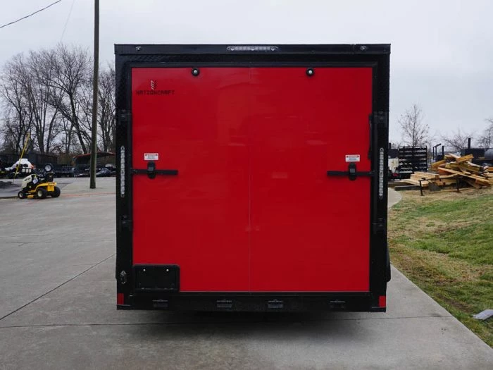 SLE Enclosed Trailers 7x12 Enclosed Trailer Red V-Nose Blackout Package 3,500lb Axle Storage - Image 5