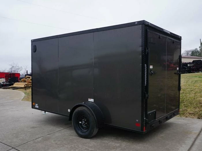 SLE Enclosed Trailers 7x12 Enclosed Trailer Charcoal V-Nose Blackout Package 3,500lb Axle Storage - Image 5