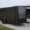 SLE Enclosed Trailers 7x12 Enclosed Trailer Charcoal V-Nose Blackout Package 3,500lb Axle Storage