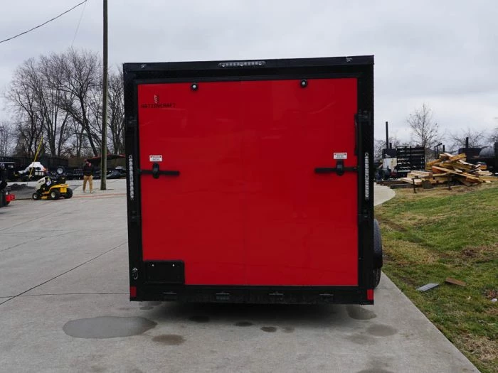 SLE Enclosed Trailers 7x14 Enclosed Trailer Red V-Nose Blackout Package 3,500lb Axle Storage - Image 6